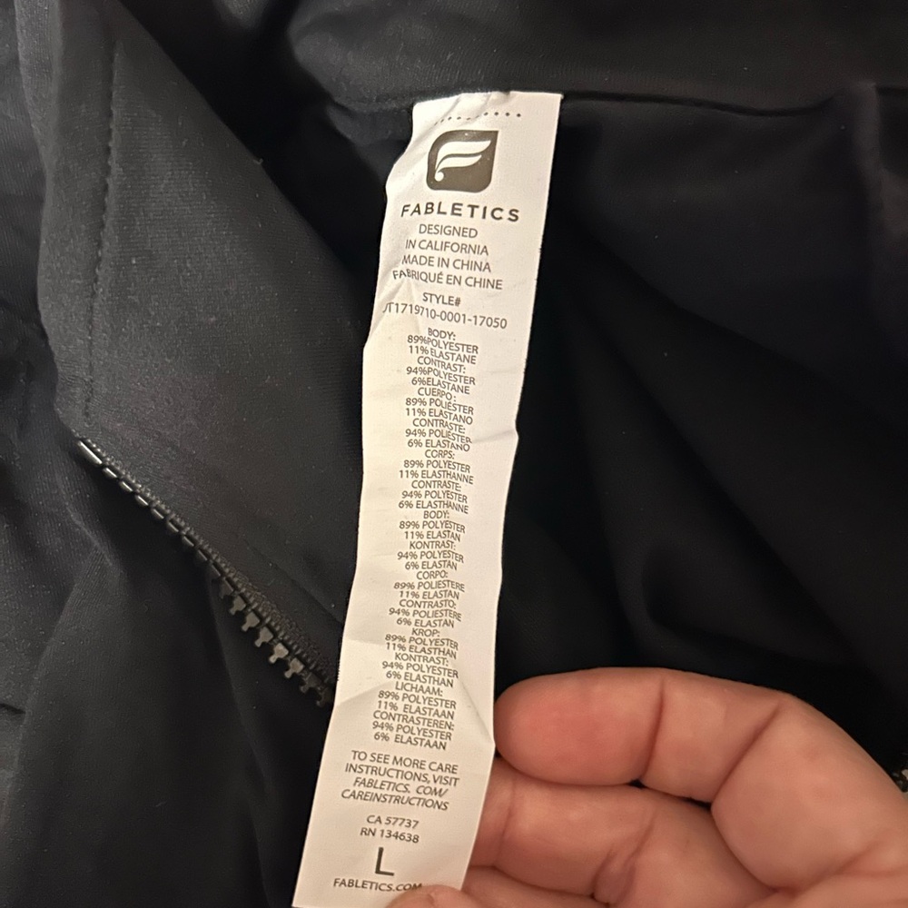 Fabletics Black Zip-Up Cropped Jacket - image 6